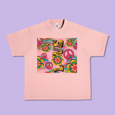 Peace Love Hippie Daisy Urban Heavy Tee Designed By Tumblerdesignbyshophia