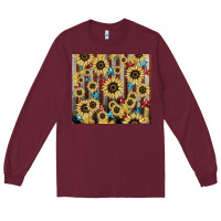 Burgundy America flag sunflower star tumbler Long Sleeve Tee - HowdyJamesFarm