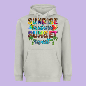 Sunrise Sunburn Sunset Repeat Heavyweight Hoodie Designed By Artiststas
