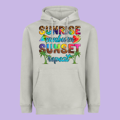 Sunrise Sunburn Sunset Repeat Heavyweight Hoodie Designed By Artiststas
