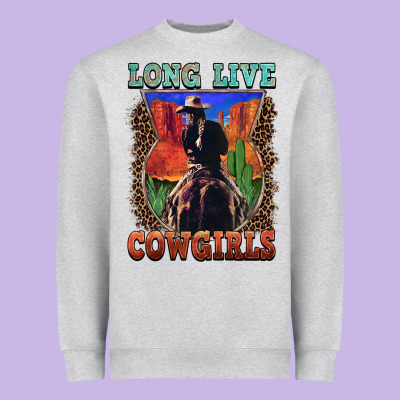 Long Live Cowgirls Heavyweight Sweatshirt Designed By Fadigitalartstudio