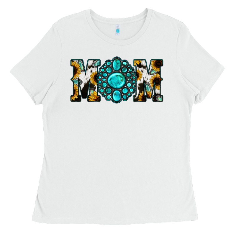 Sunflower Turquoise Gemstone Cowhide Mom Ladies Tee by Bettercallsaul | Teevron