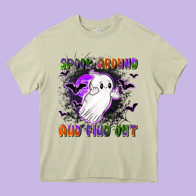 Spook Around And Find Out Heavy Core Tee Designed By Lillyallendesigns