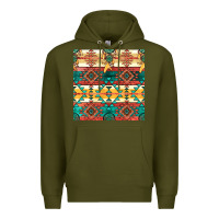Army Green native american aztec seamless pattern Premium Hoodie - BundleAndBundleShop