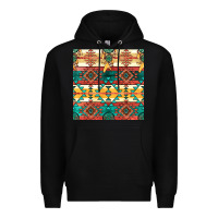 Black native american aztec seamless pattern Premium Hoodie - BundleAndBundleShop