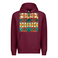 Burgundy native american aztec seamless pattern Premium Hoodie - BundleAndBundleShop