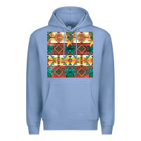 Colony Blue native american aztec seamless pattern Premium Hoodie - BundleAndBundleShop