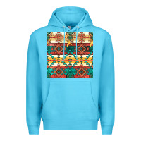 Ocean Blue native american aztec seamless pattern Premium Hoodie - BundleAndBundleShop