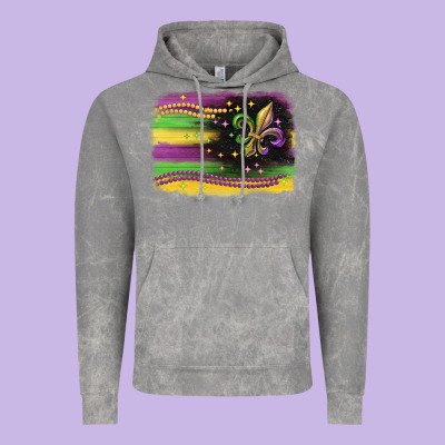 Mardi Gras Flag Vintage Hoodie Designed By Cowgirlartshop