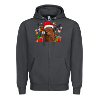 Smoke festive highland cow Zipper Hoodie - CowhideDigitalArt