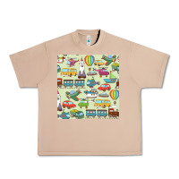 Burro Planes, Trains, and Automobiles pattern Chiffon Top Urban Heavy Tee - minhPixels