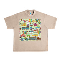French Oak Planes, Trains, and Automobiles pattern Chiffon Top Urban Heavy Tee - minhPixels