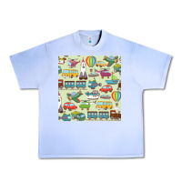 Grape Ice Planes, Trains, and Automobiles pattern Chiffon Top Urban Heavy Tee - minhPixels