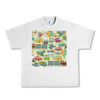 Lunar Rock Planes, Trains, and Automobiles pattern Chiffon Top Urban Heavy Tee - minhPixels