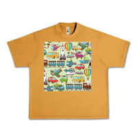 Peanut Butter Planes, Trains, and Automobiles pattern Chiffon Top Urban Heavy Tee - minhPixels
