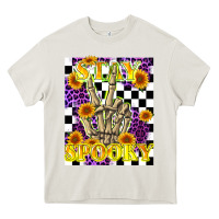 Cream stay skeleton hand spooky Heavy Core Tee - LillyAllenDesigns