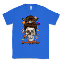 True Royal Spooky Vibes Skull Messy Bun Classic Tee - texasbilliewilder