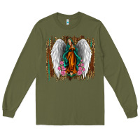 Army Green lady of guadalupe Long Sleeve Tee - Jasminsmagicworld