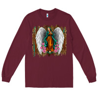 Burgundy lady of guadalupe Long Sleeve Tee - Jasminsmagicworld