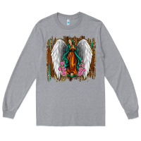 Heather Grey lady of guadalupe Long Sleeve Tee - Jasminsmagicworld