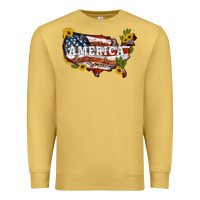 Antique Gold usa map Premium Sweatshirt - Artiststas