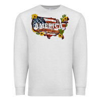 Oatmeal Heather usa map Premium Sweatshirt - Artiststas