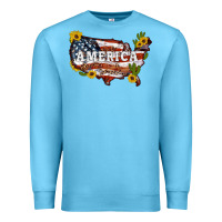 Ocean Blue usa map Premium Sweatshirt - Artiststas