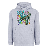 Heather Grey sea you soon with sea turtle Heavyweight Hoodie - Artiststas