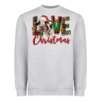 Heather Grey love christmas holstein heifer Heavyweight Sweatshirt - FaDigitalArtStudio