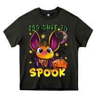 Asphalt too cute to spook Heavy Core Tee - LillyAllenDesigns