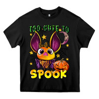 Black too cute to spook Heavy Core Tee - LillyAllenDesigns