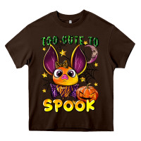 Chocolate Brown too cute to spook Heavy Core Tee - LillyAllenDesigns