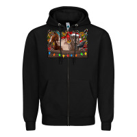 Black festive farmyard gathering Zipper Hoodie - CowhideDigitalArt