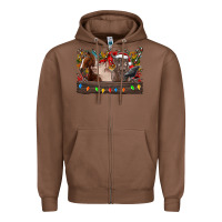Chestnut festive farmyard gathering Zipper Hoodie - CowhideDigitalArt