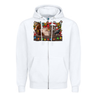 White festive farmyard gathering Zipper Hoodie - CowhideDigitalArt