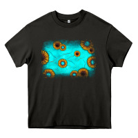 Asphalt turquoise gemstone sunflower background Heavy Core Tee - JahusDesignShop