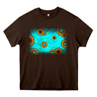 Chocolate Brown turquoise gemstone sunflower background Heavy Core Tee - JahusDesignShop