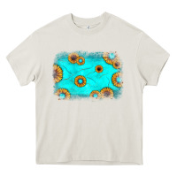 Cream turquoise gemstone sunflower background Heavy Core Tee - JahusDesignShop