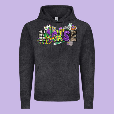 Nurse Mardi Gras Vintage Hoodie Designed By Cowgirlartshop