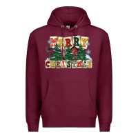 Burgundy merry christmas Premium Hoodie - FaDigitalArtStudio