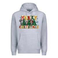 Heather Grey merry christmas Premium Hoodie - FaDigitalArtStudio