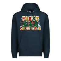 Navy merry christmas Premium Hoodie - FaDigitalArtStudio