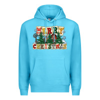 Ocean Blue merry christmas Premium Hoodie - FaDigitalArtStudio