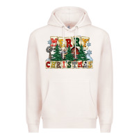 Pale Pink merry christmas Premium Hoodie - FaDigitalArtStudio