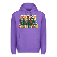 Purple merry christmas Premium Hoodie - FaDigitalArtStudio
