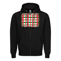 Black Christmas Pattern Zipper Hoodie - CowhideDigitalArt