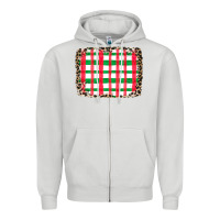 Dove Grey Christmas Pattern Zipper Hoodie - CowhideDigitalArt