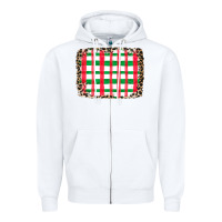 White Christmas Pattern Zipper Hoodie - CowhideDigitalArt