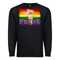 Black lgbtq  flag and hand pride Premium Sweatshirt - Artiststas