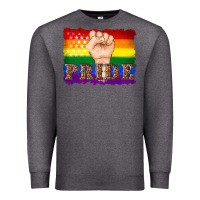 Charcoal Heather lgbtq  flag and hand pride Premium Sweatshirt - Artiststas